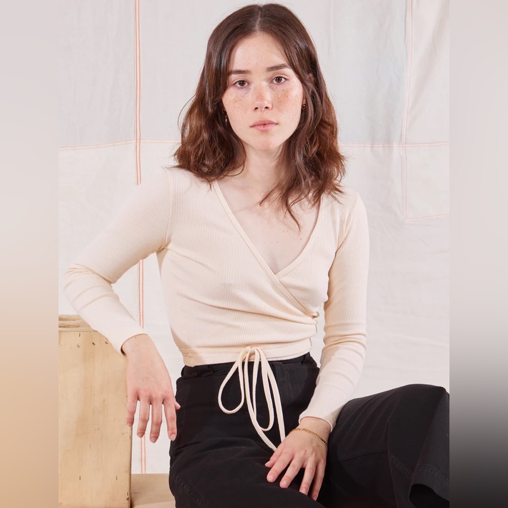 Big Bud Press Wrap Top Off-White Womens XS